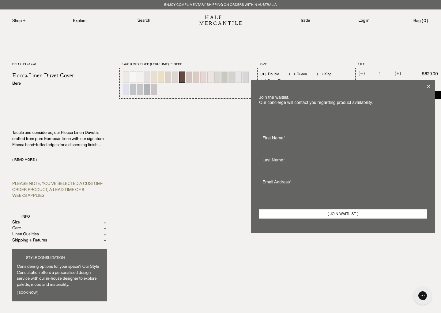 Flocca Linen Duvet Cover Bere