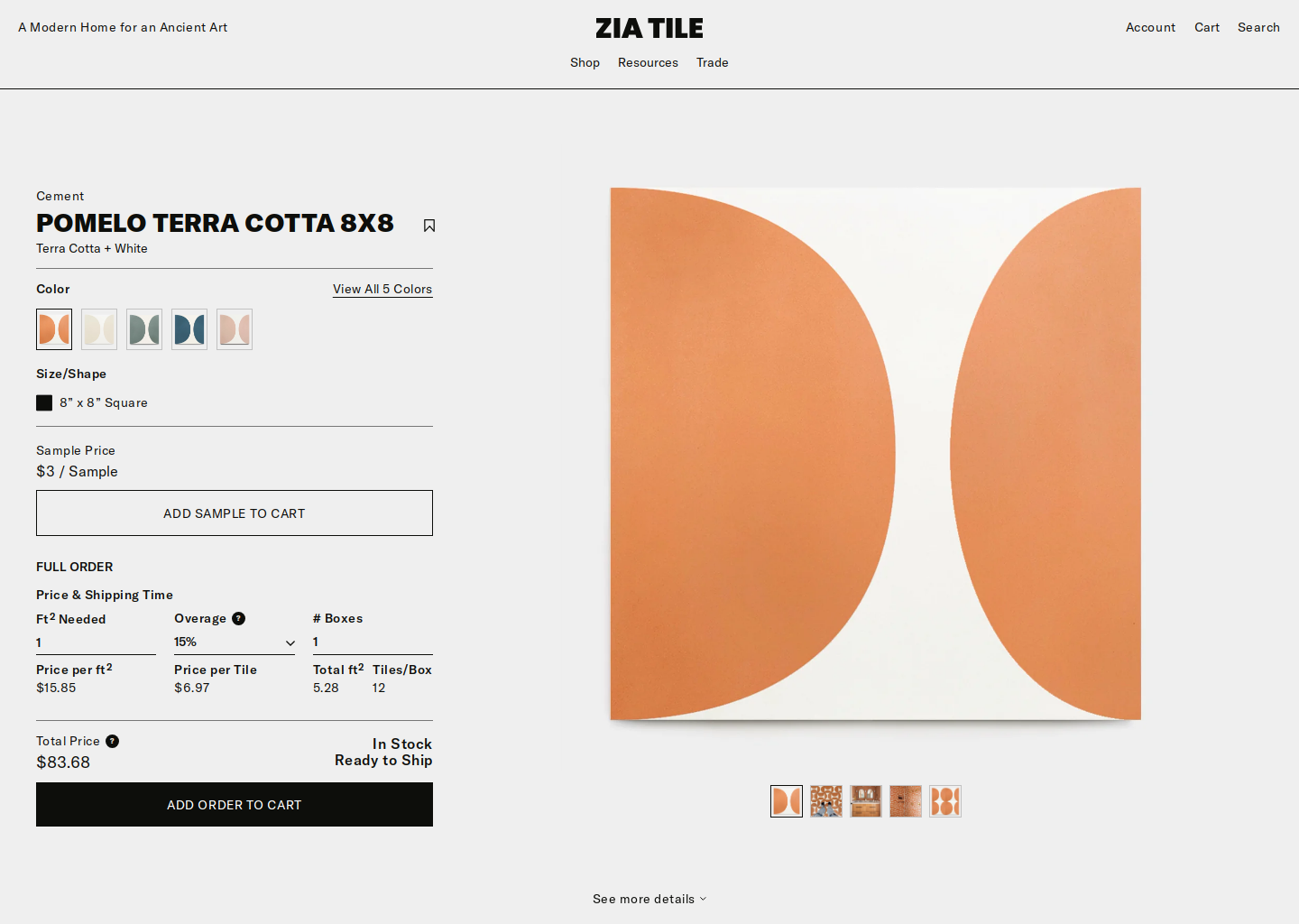 Pomelo Terracotta Cement Tile