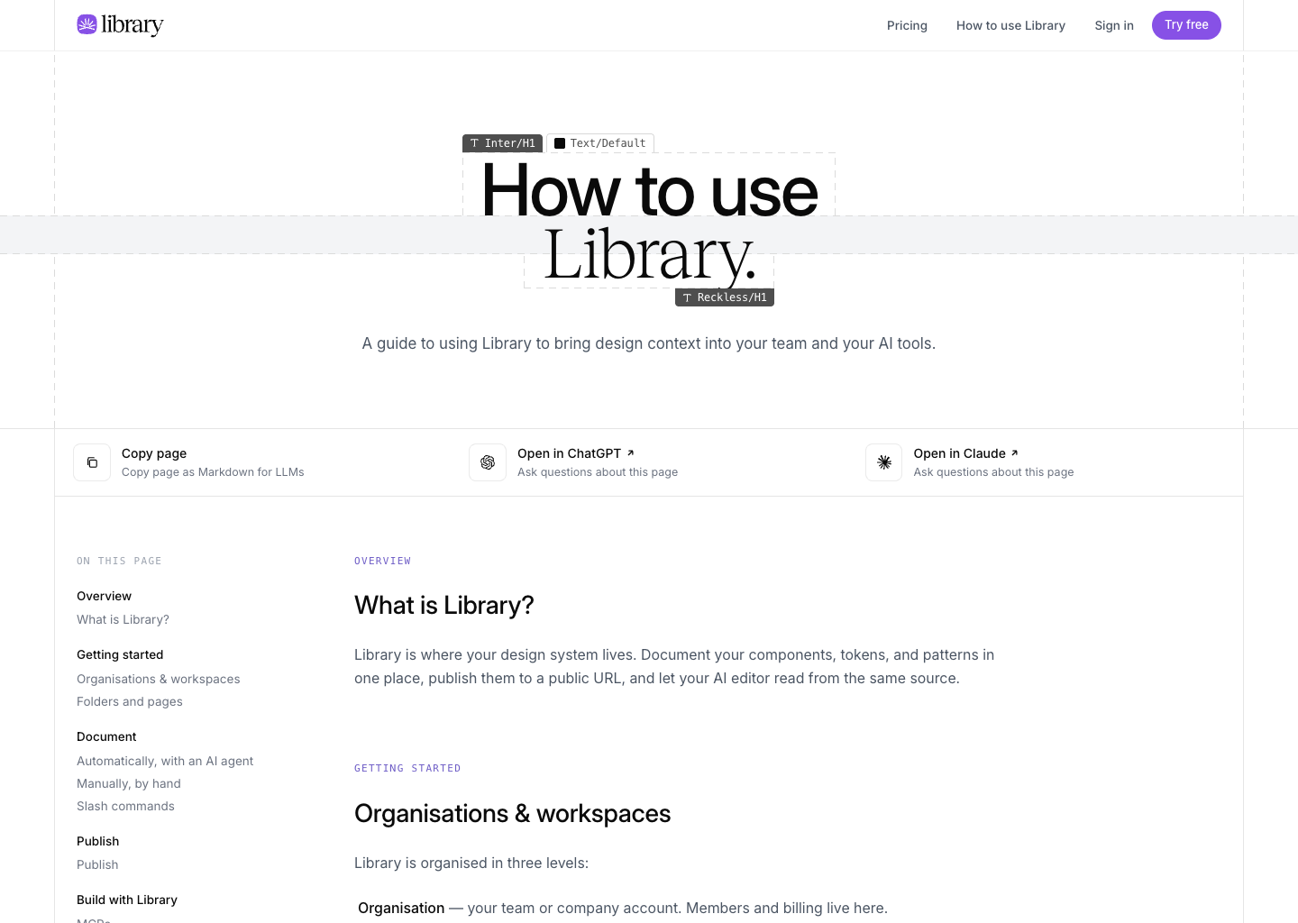 Library — Design systems & context for humans and agents - Landdding