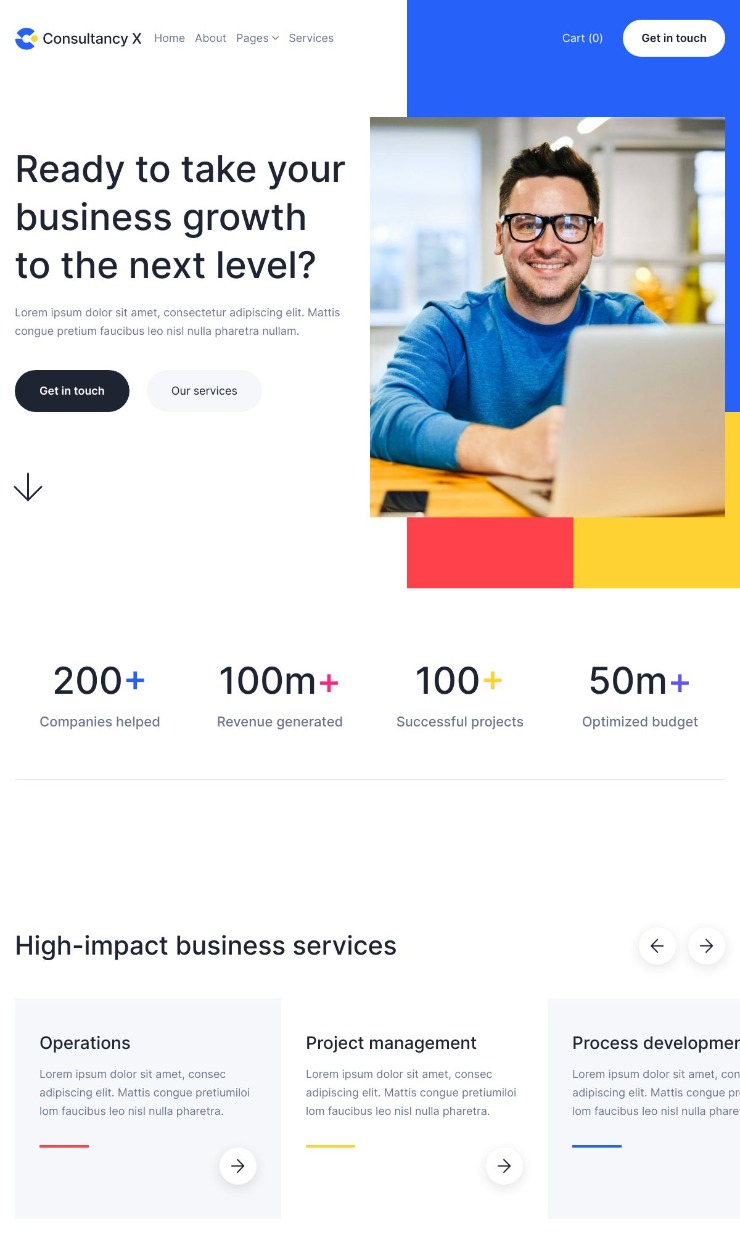 Consulting X — website design on Landdding