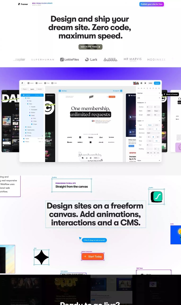 Framer — website design on Landdding