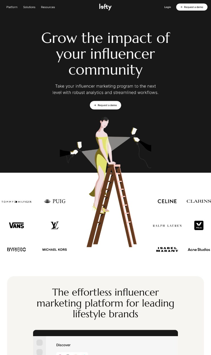Grow the impact of your influencer community — website design on Landdding