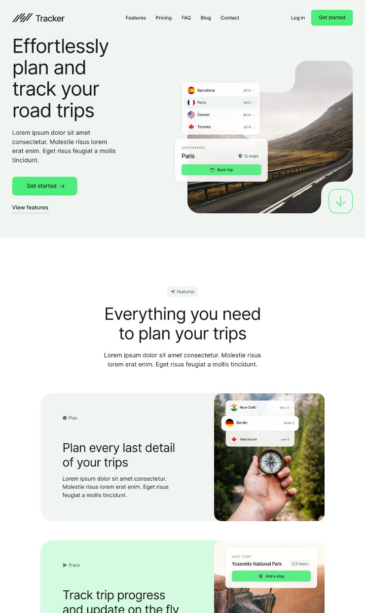 Tacker — website design on Landdding