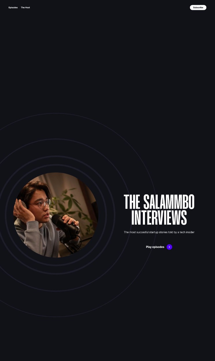 Salammbo — website design on Landdding