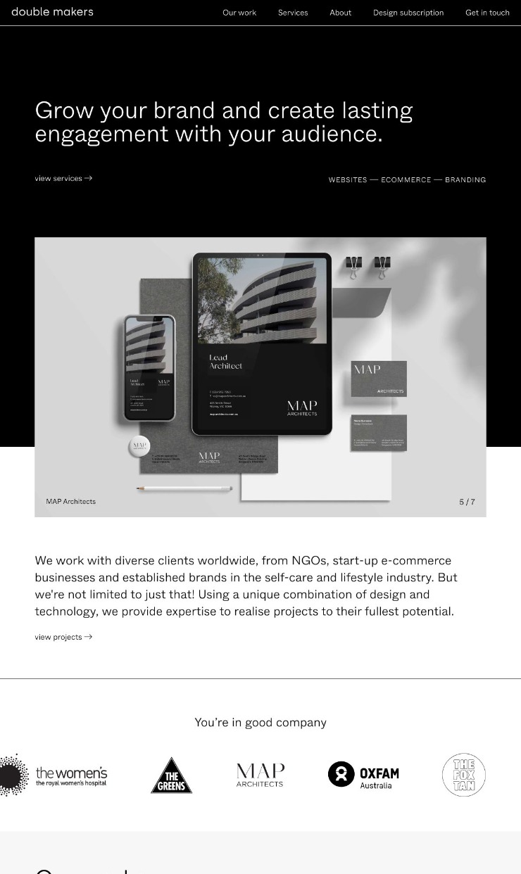 Double Makers — website design on Landdding