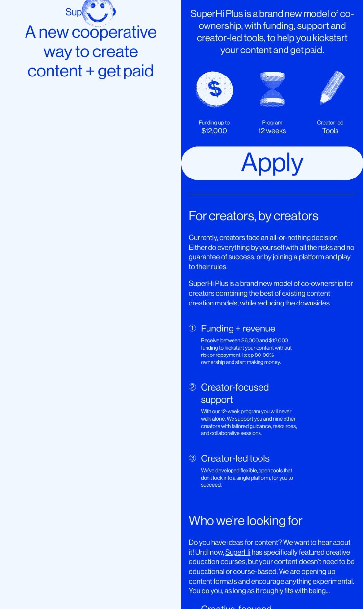 SuperHi Plus — website design on Landdding