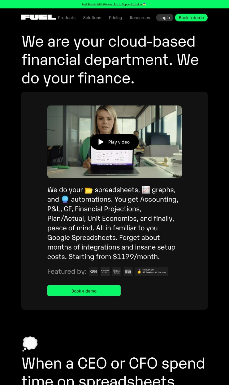 Fuel — website design on Landdding