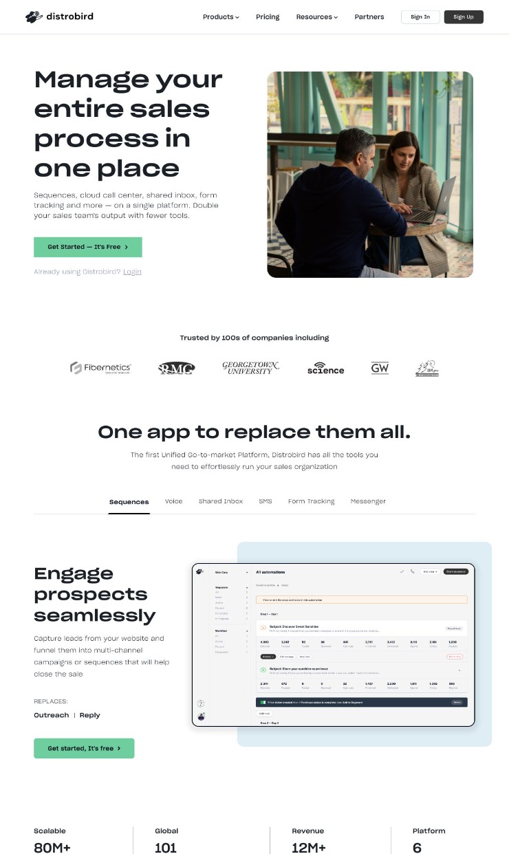 Distrobird — website design on Landdding