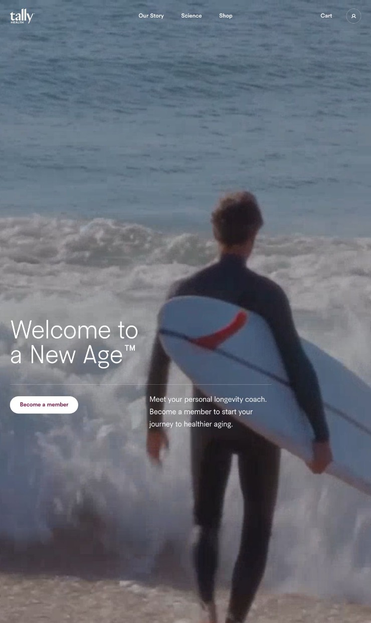 Tally Health — website design on Landdding