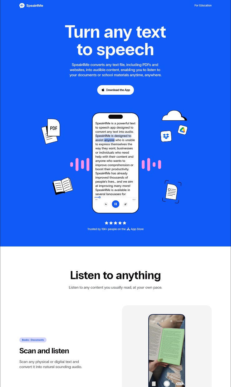 Speak4Me — website design on Landdding
