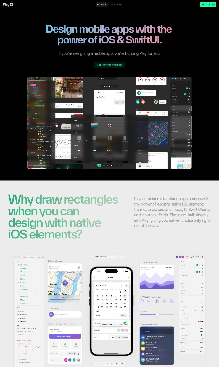 Play — website design on Landdding