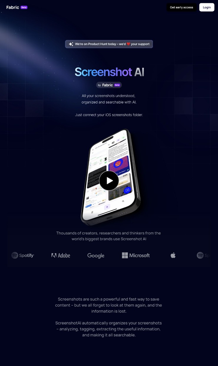 Screenshot AI — website design on Landdding