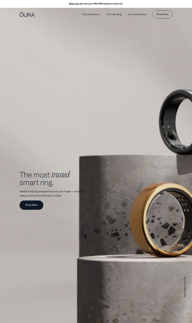 Oura  — website design on Landdding