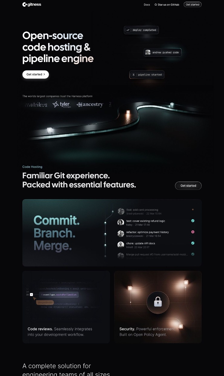 Gitness — website design on Landdding