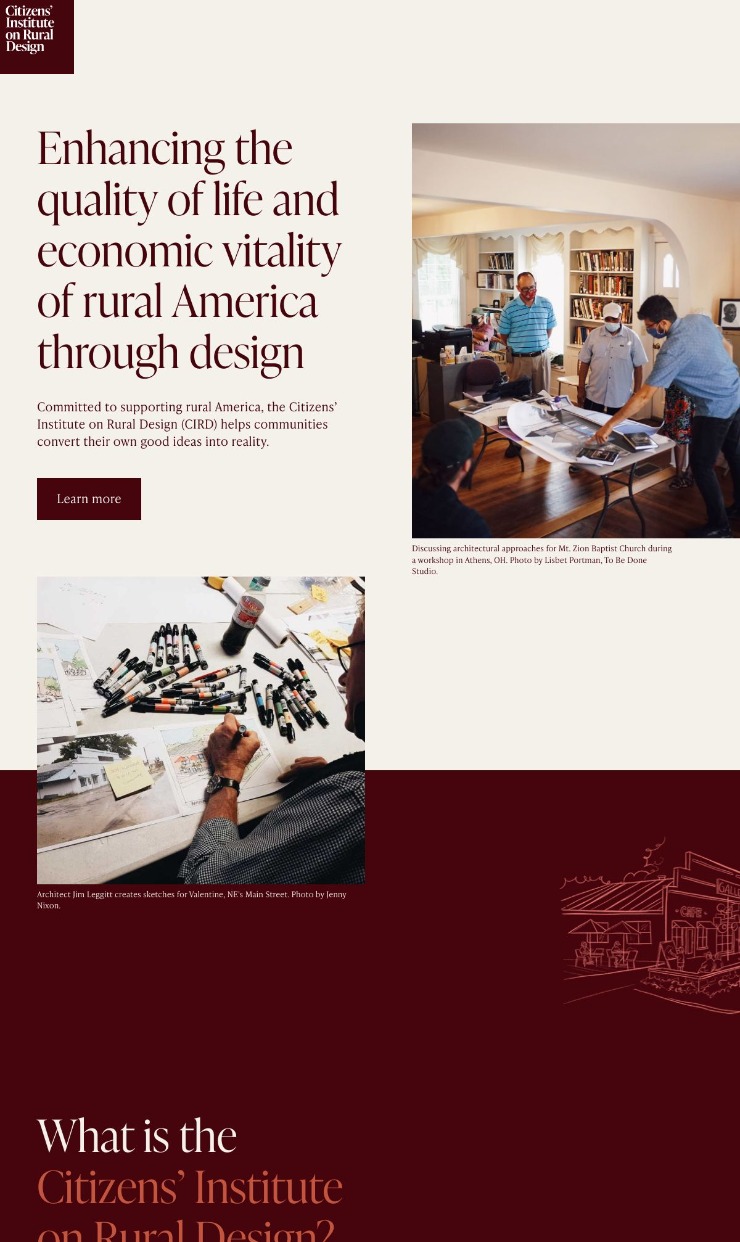Citizens Insitute On Rural Design — website design on Landdding