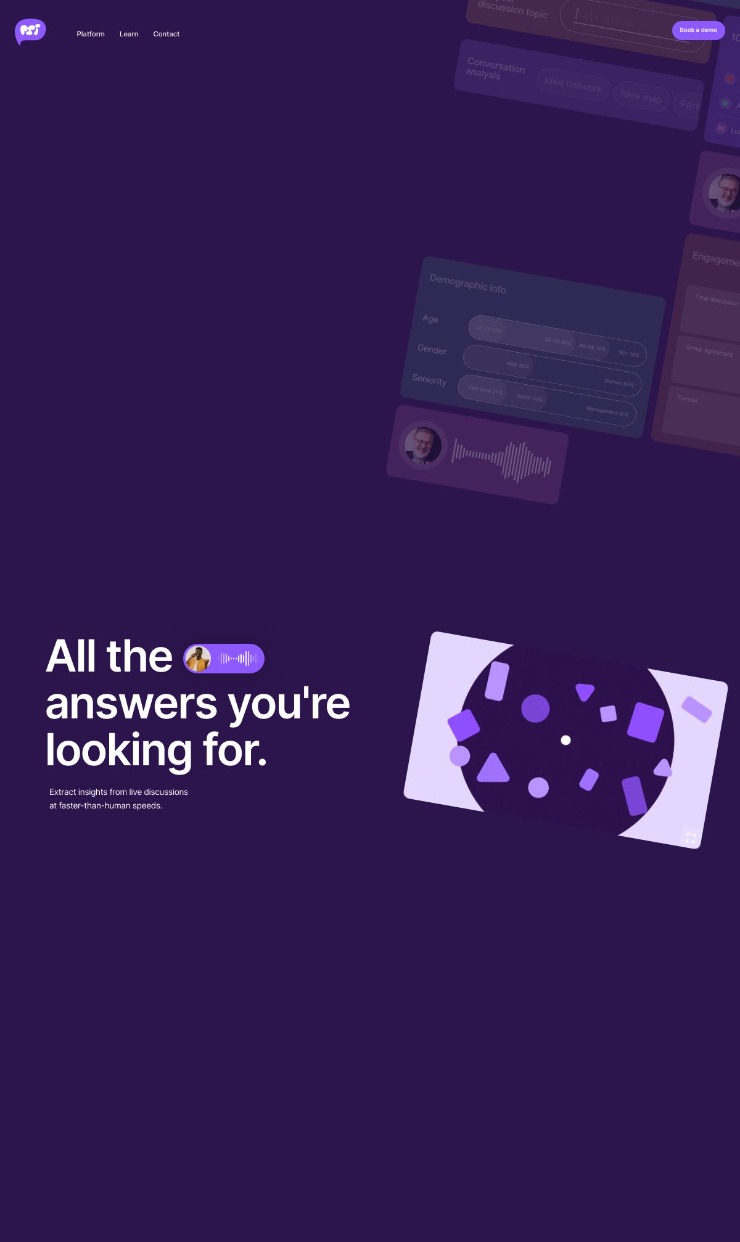 People Supported Intellegence — website design on Landdding