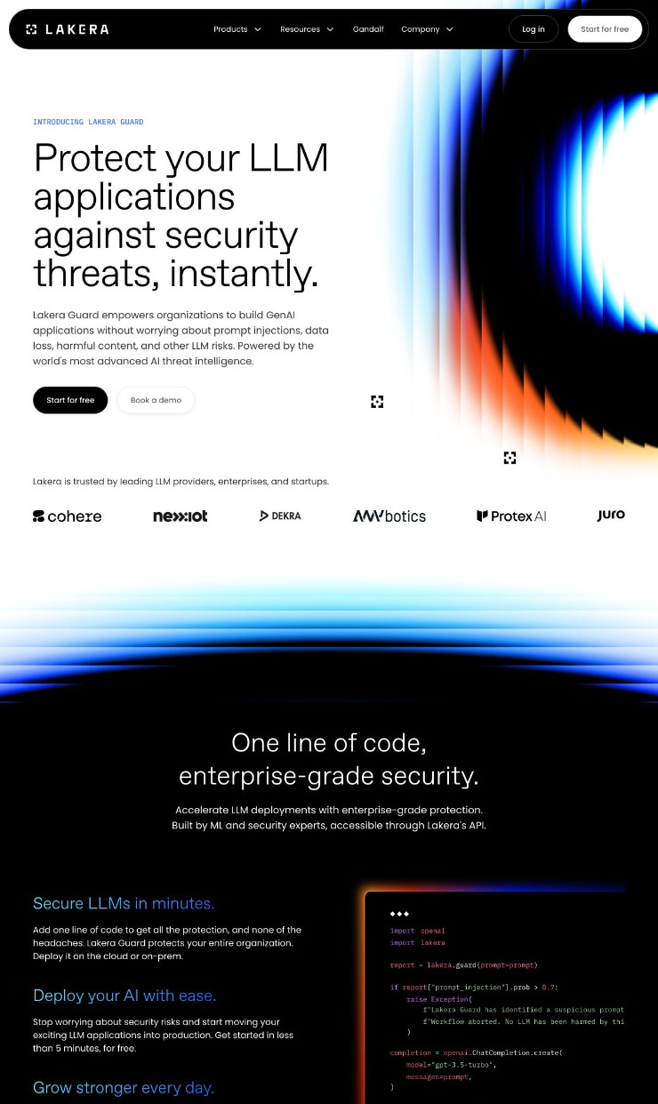 Lakera — website design on Landdding