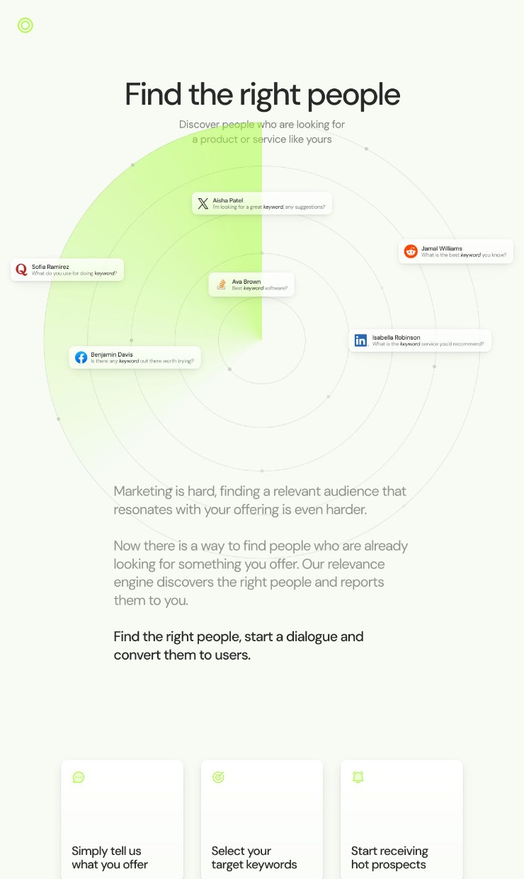 Overhear — website design on Landdding