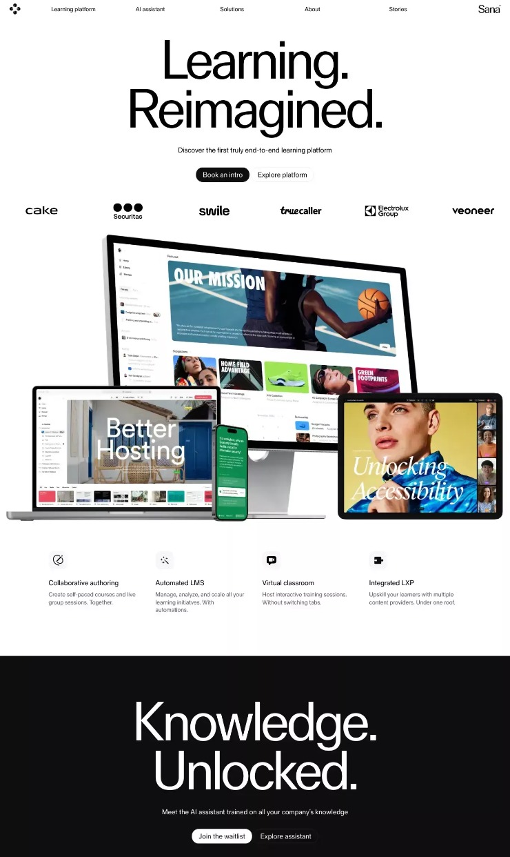 Sana — website design on Landdding