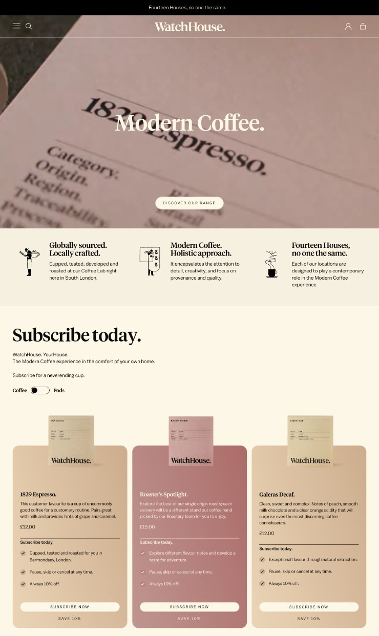 Watch House — website design on Landdding