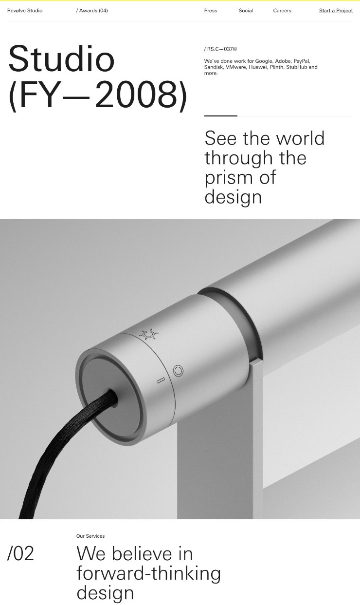 Revolve — website design on Landdding