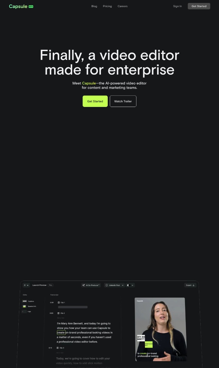 Capsule — website design on Landdding