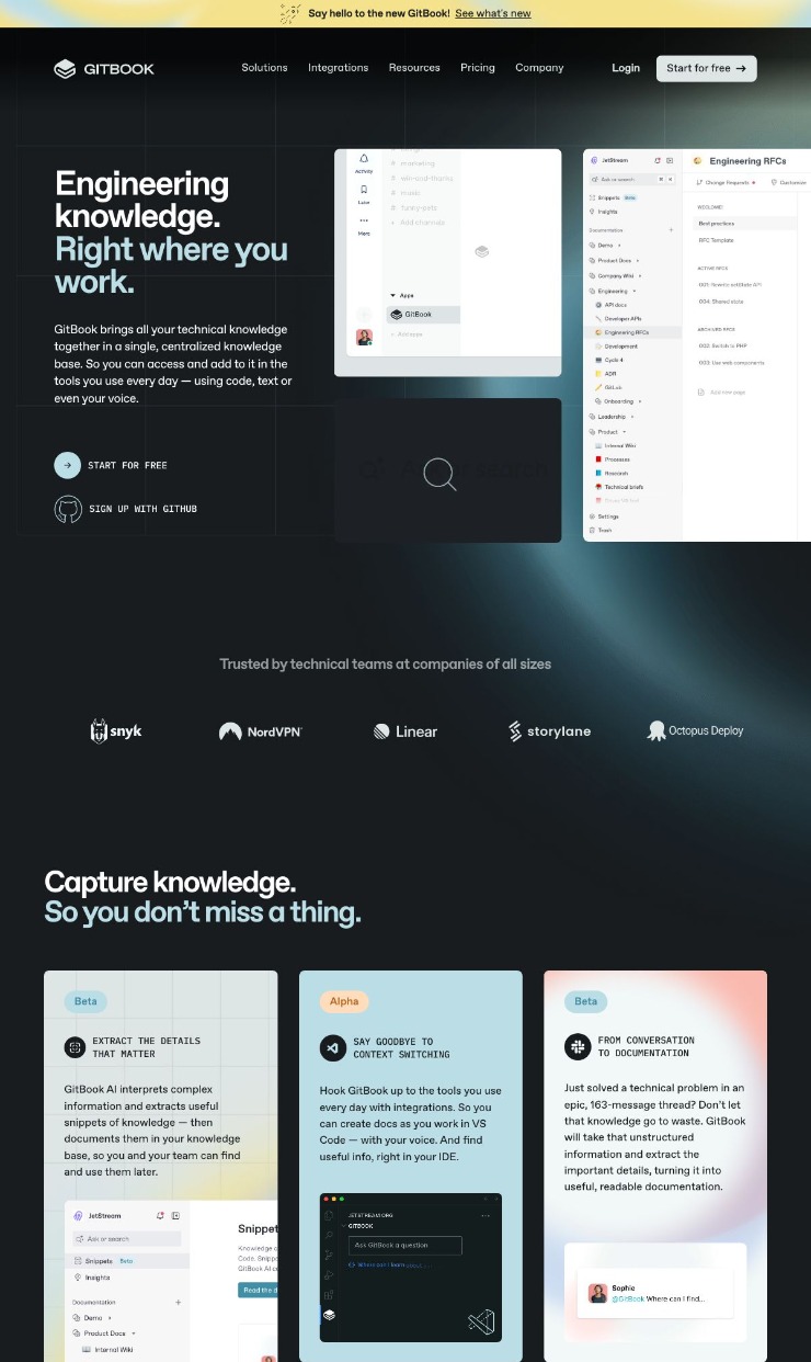 GitBook — website design on Landdding