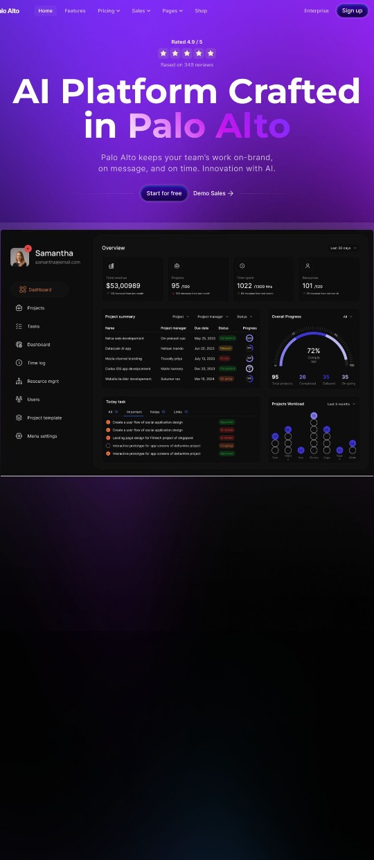 Palo Alto Webflow template for SaaS  — website design on Landdding