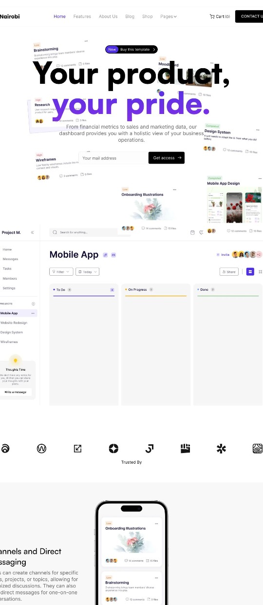 Nairobi – Webflow template for SaaS  — website design on Landdding