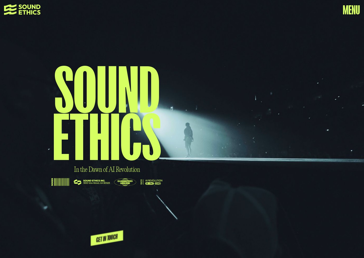 Sound Ethics | In The Dawn of AI Revolution — website design on Landdding