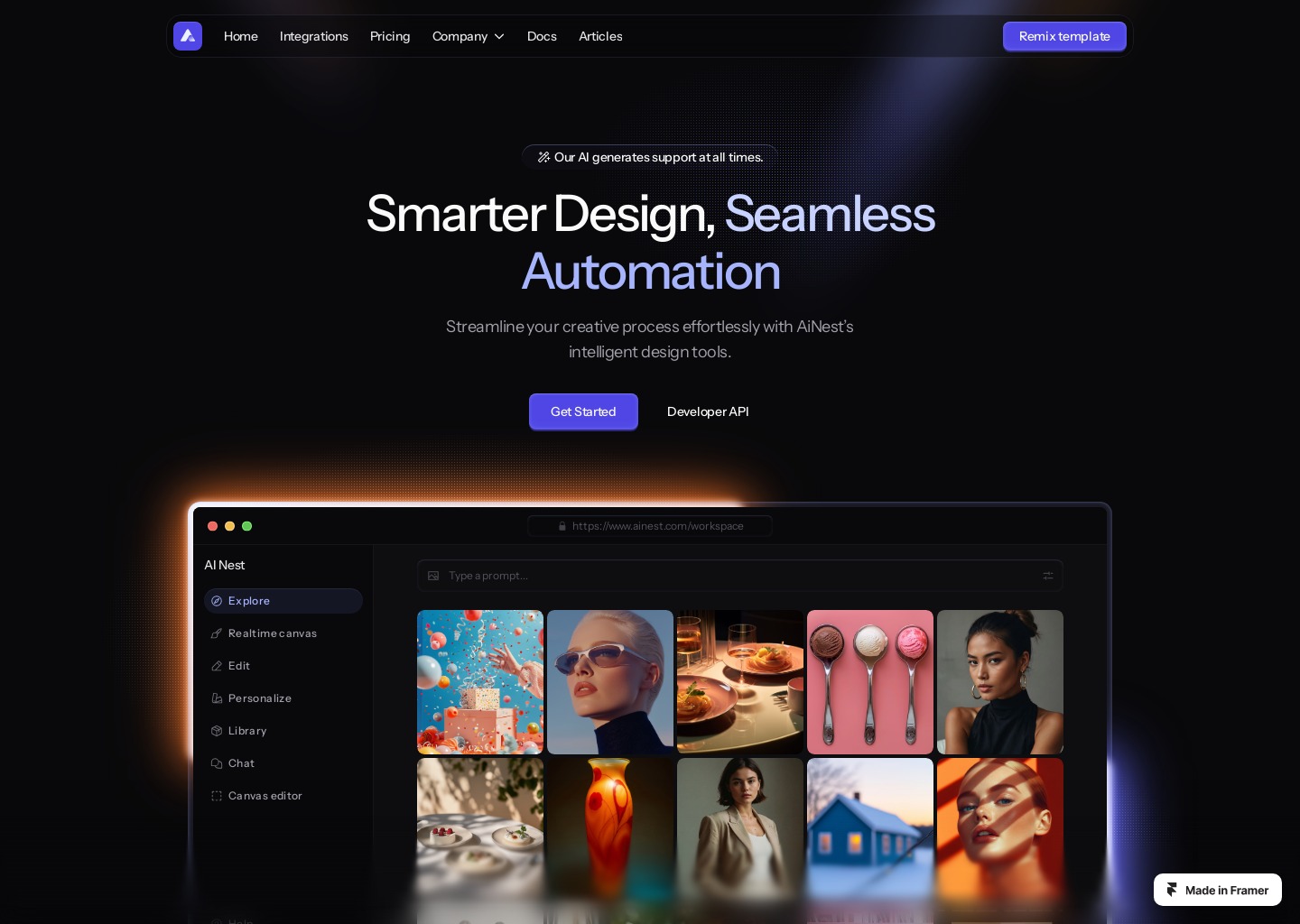 AI Nest - Your Gateway to Smarter AI Solutions — website design on Landdding