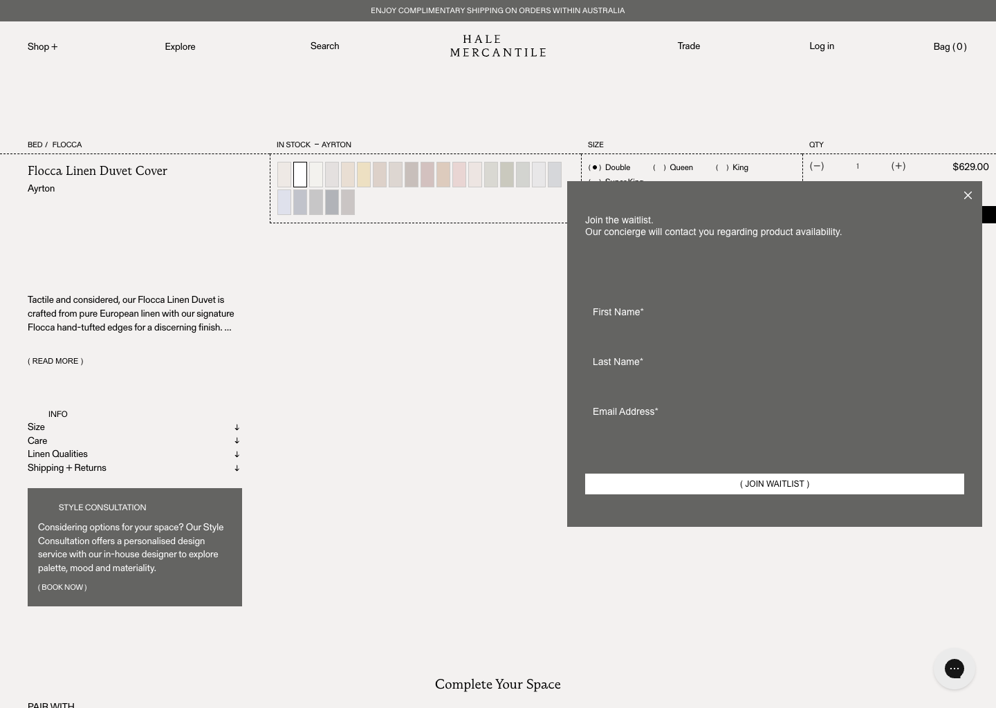 Flocca Linen Duvet Cover Ayrton