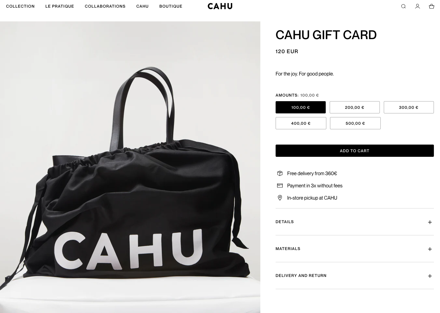 Carte Cadeau Cahu
