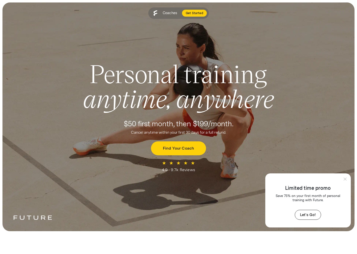 Future | Never skip a workout again. — website design on Landdding