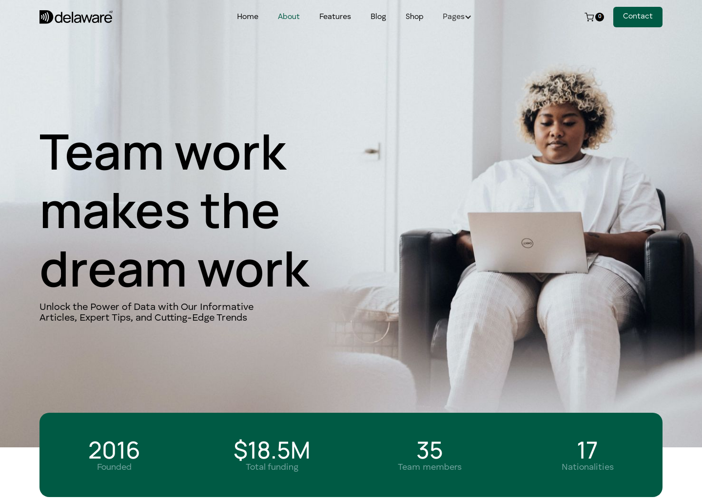 Delaware - Webflow Ecommerce website template