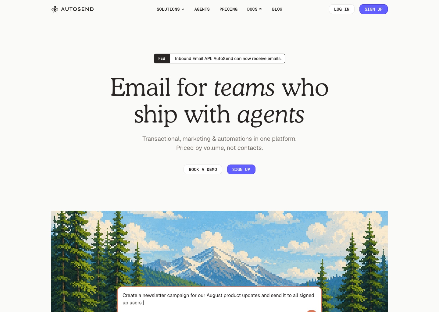 AutoSend: Email for Developers and Marketers — website design on Landdding