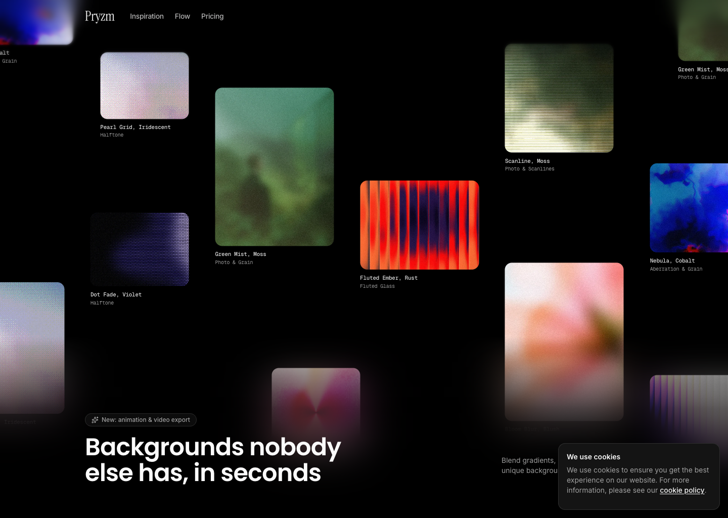 Pryzm | Background &amp; Visual Studio for Designers — website design on Landdding