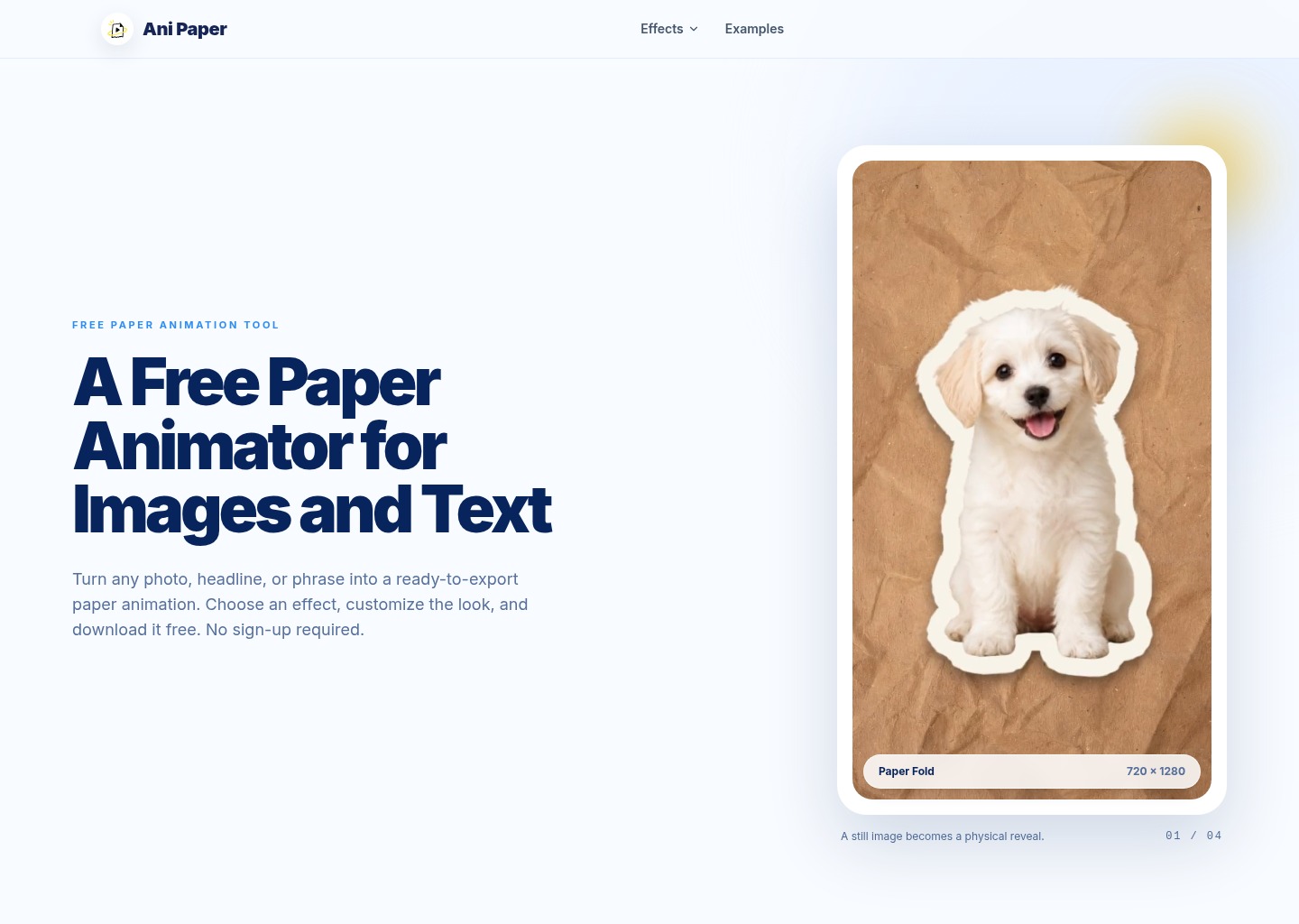 Free Paper Animator - Create Paper Animations | Ani Paper — website design on Landdding