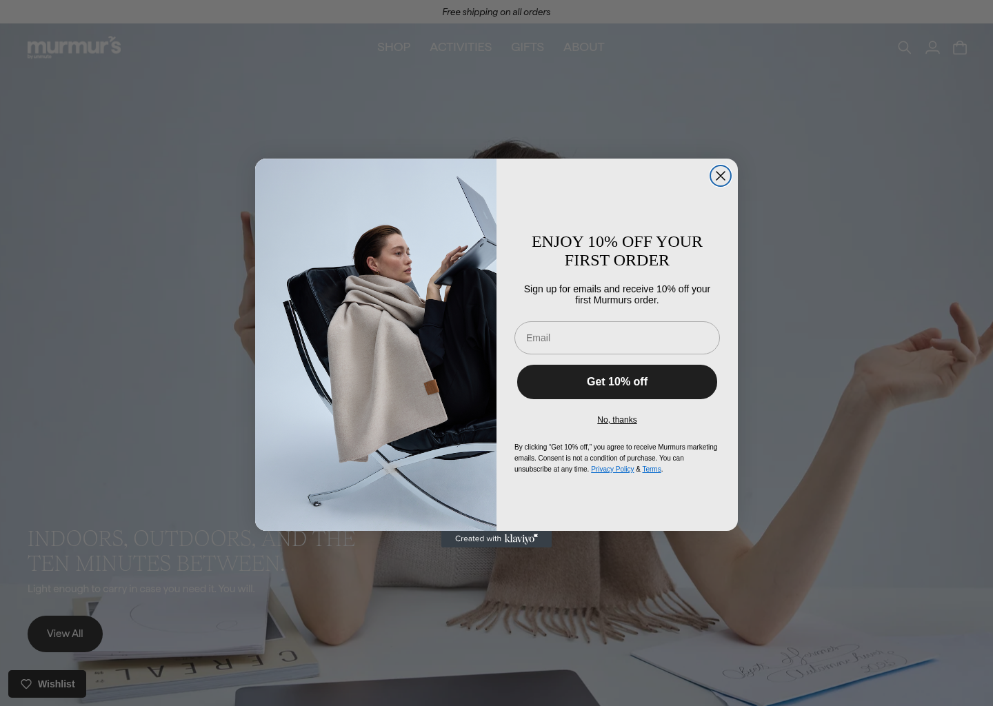 Murmurs | Wearable Capes, Wraps & Blankets — website design on Landdding