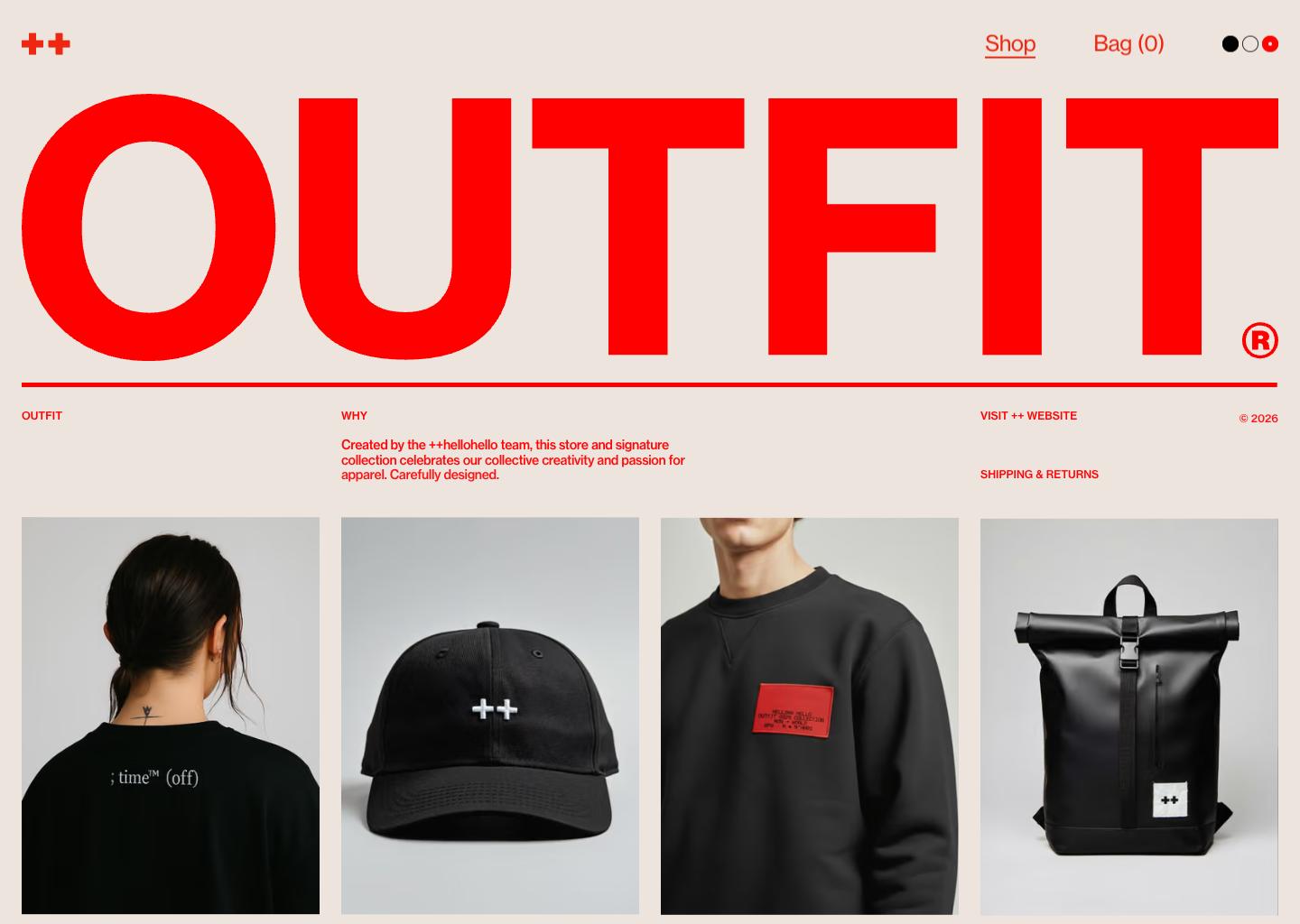 OUTFIT® by ++hellohello — website design on Landdding