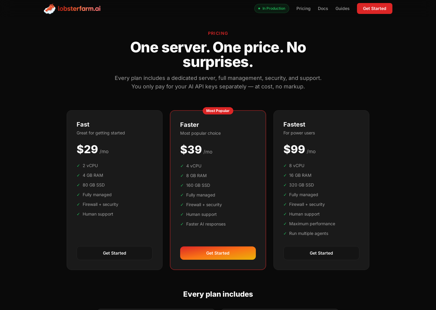 Pricing - lobsterfarm