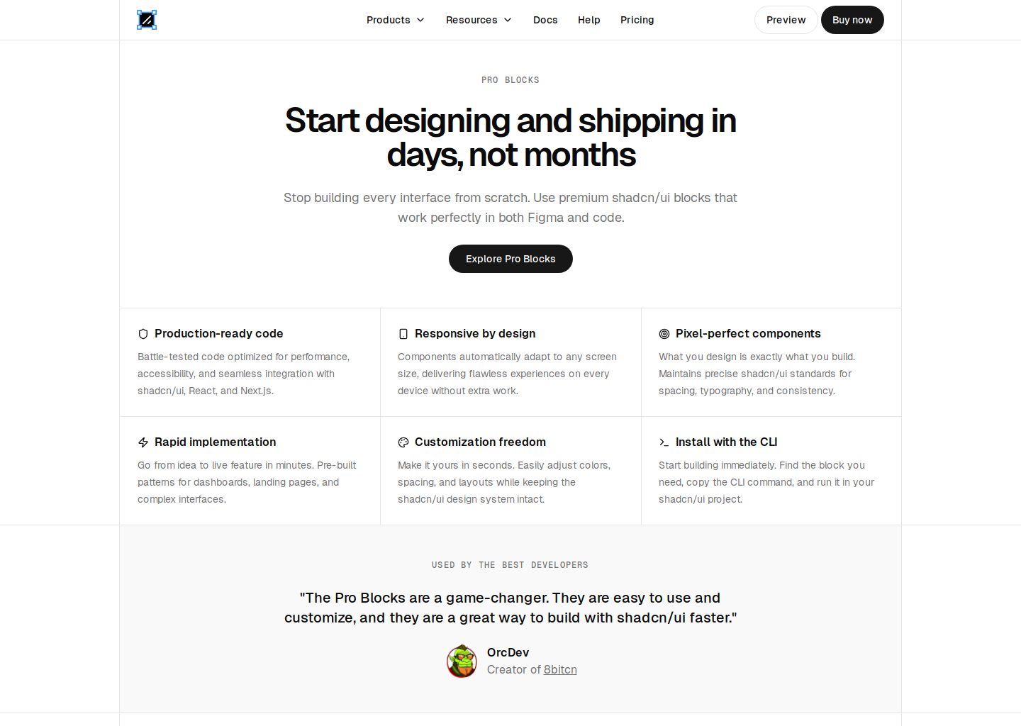Pro Blocks for shadcn/ui - Ready-made Figma &amp; React Components | shadcndesign