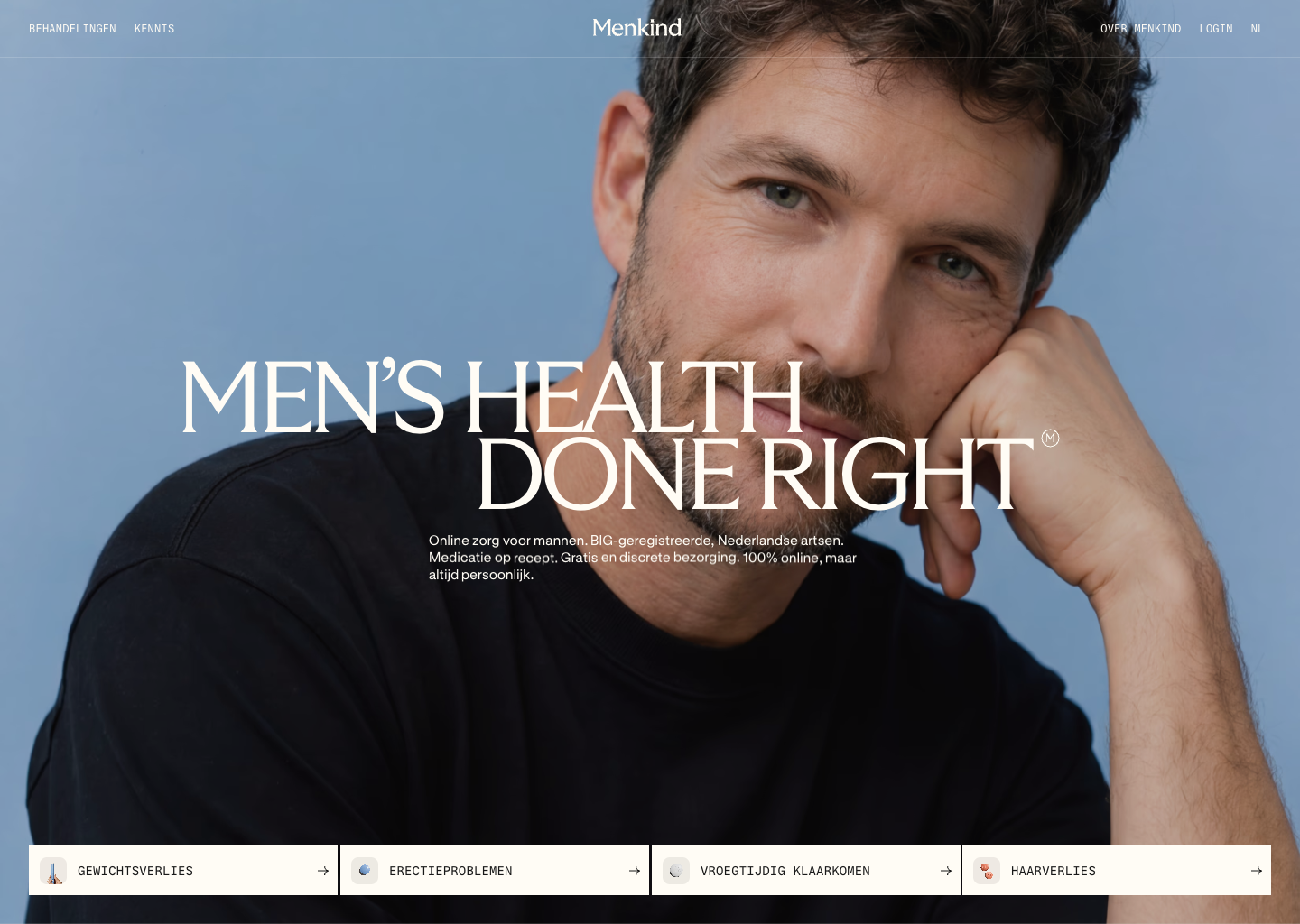 Menkind — website design on Landdding