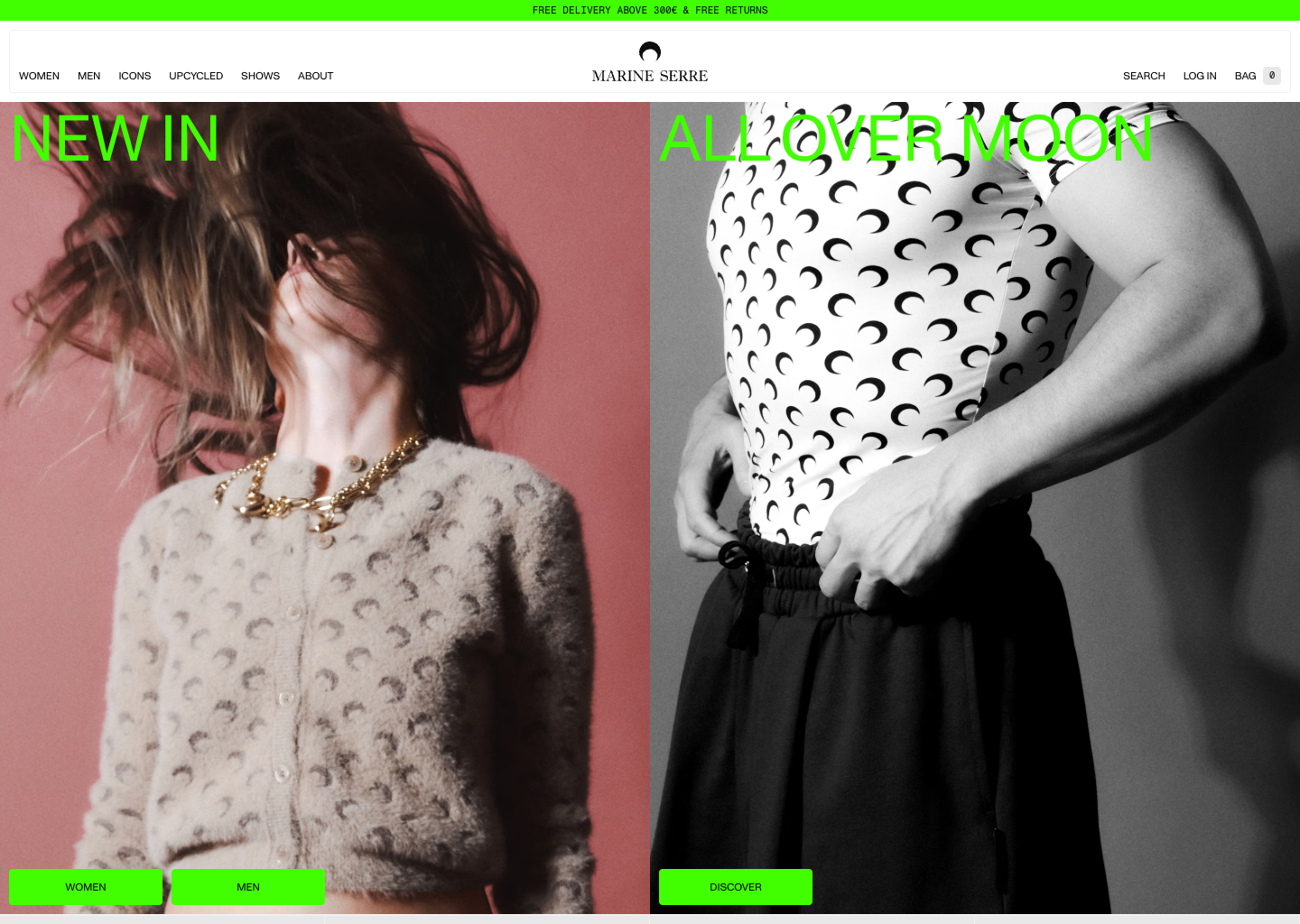 Marine Serre — website design on Landdding