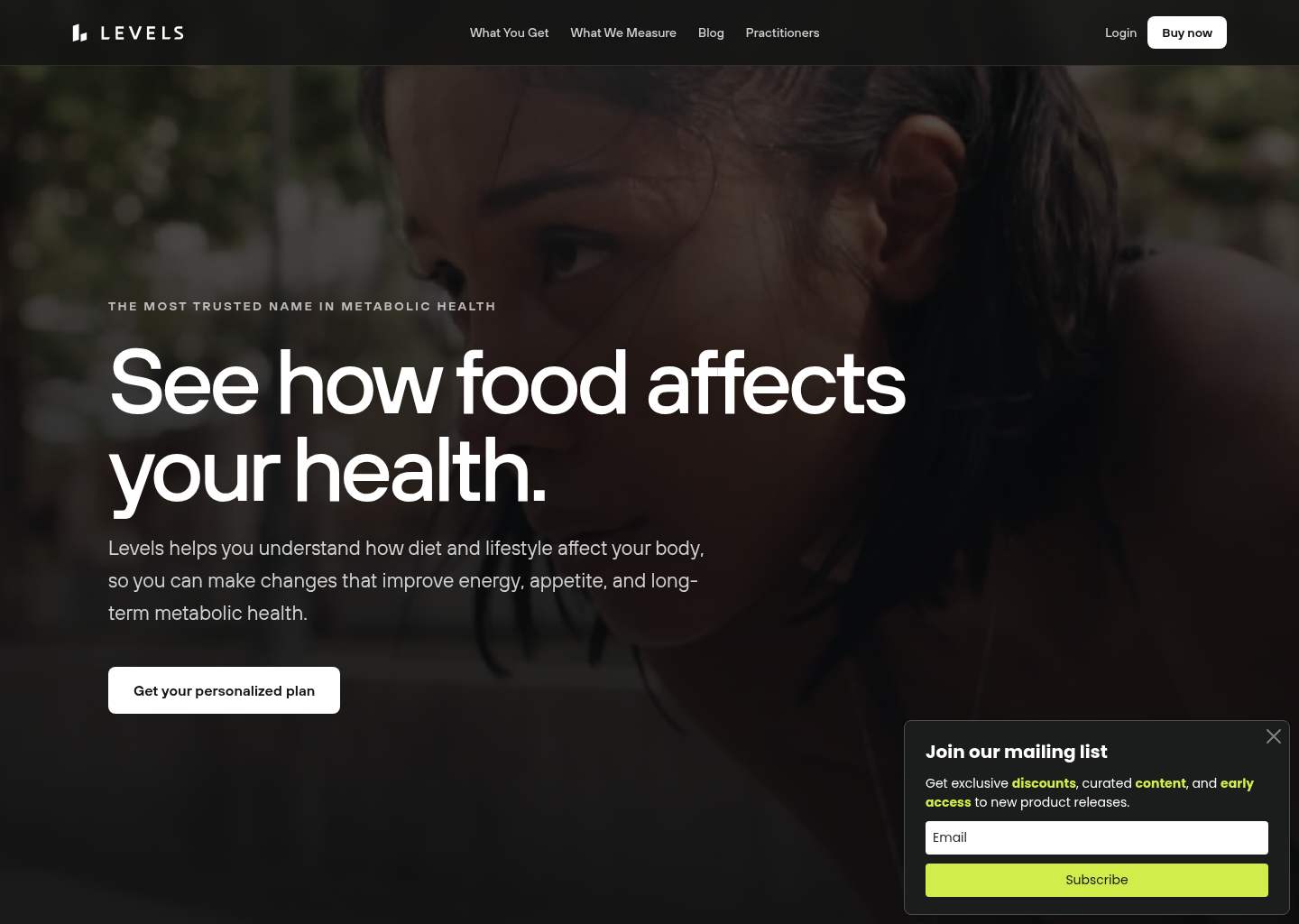 Levels - Live healthier, longer | Levels — website design on Landdding