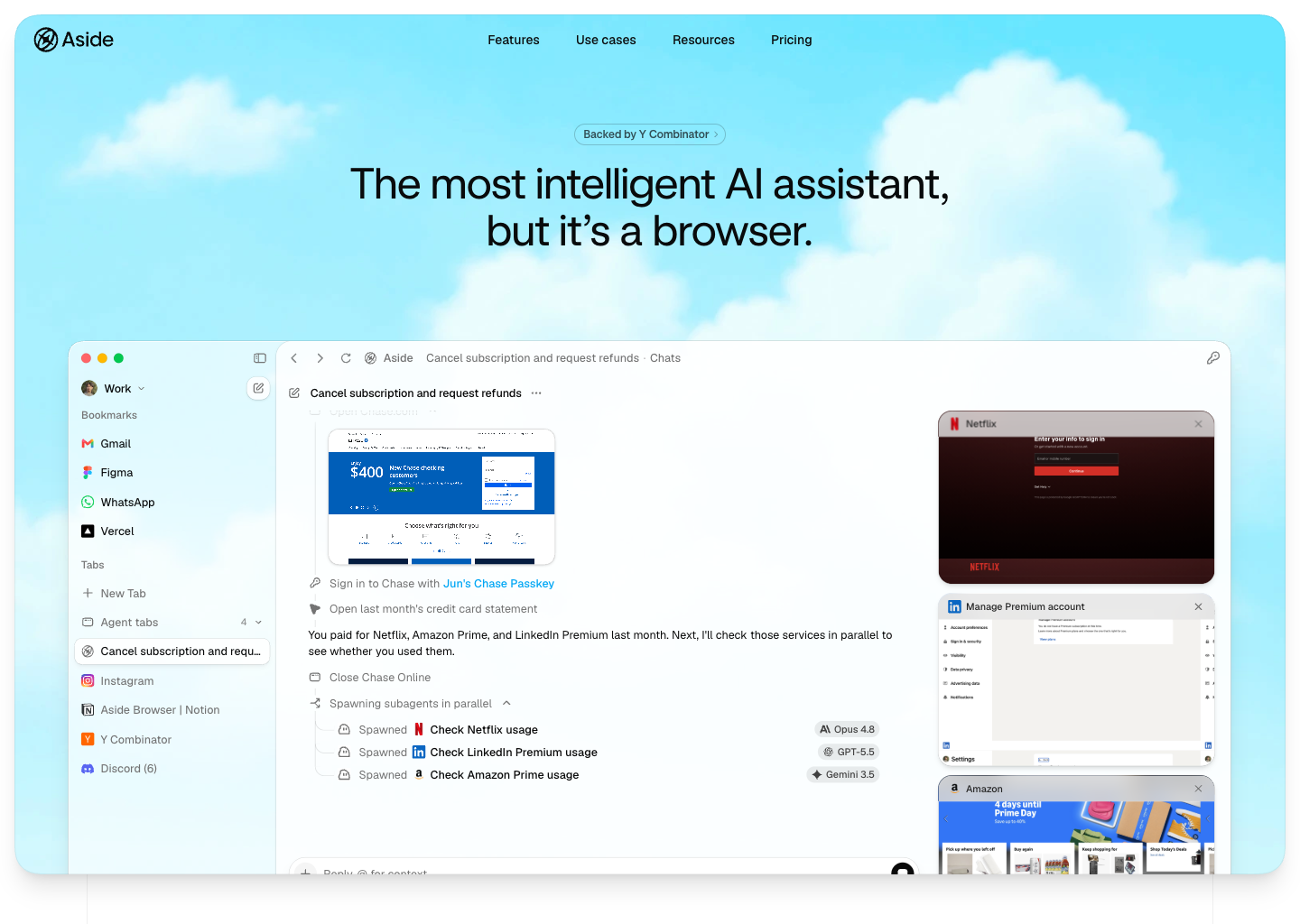 Aside | The browser built to do real work for you — website design on Landdding