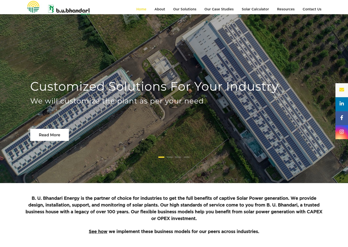 Best Commercial Solar Solutions | B. U. Bhandari Energy | Best Solar Energy Company — website design on Landdding