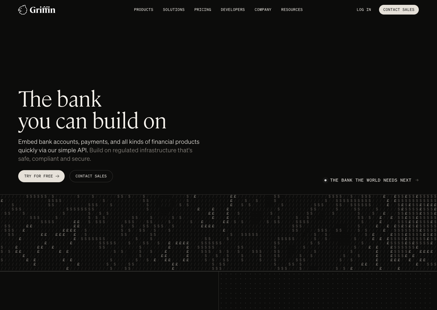 Griffin - The bank you can build on — website design on Landdding