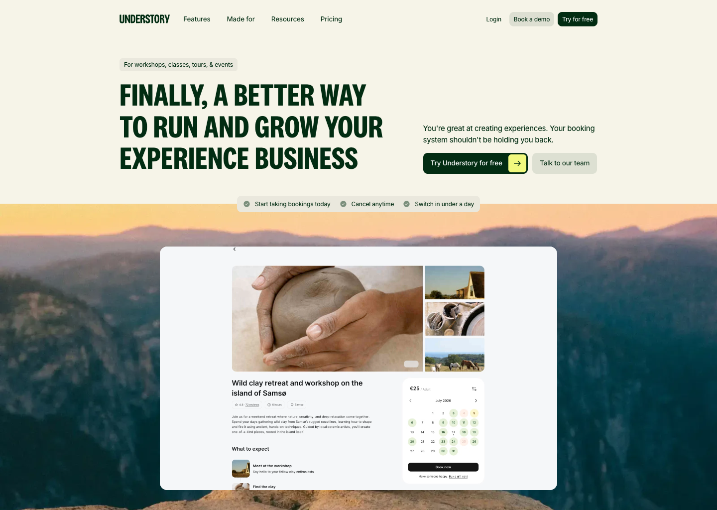 Understory - Powering Experience Makers — website design on Landdding