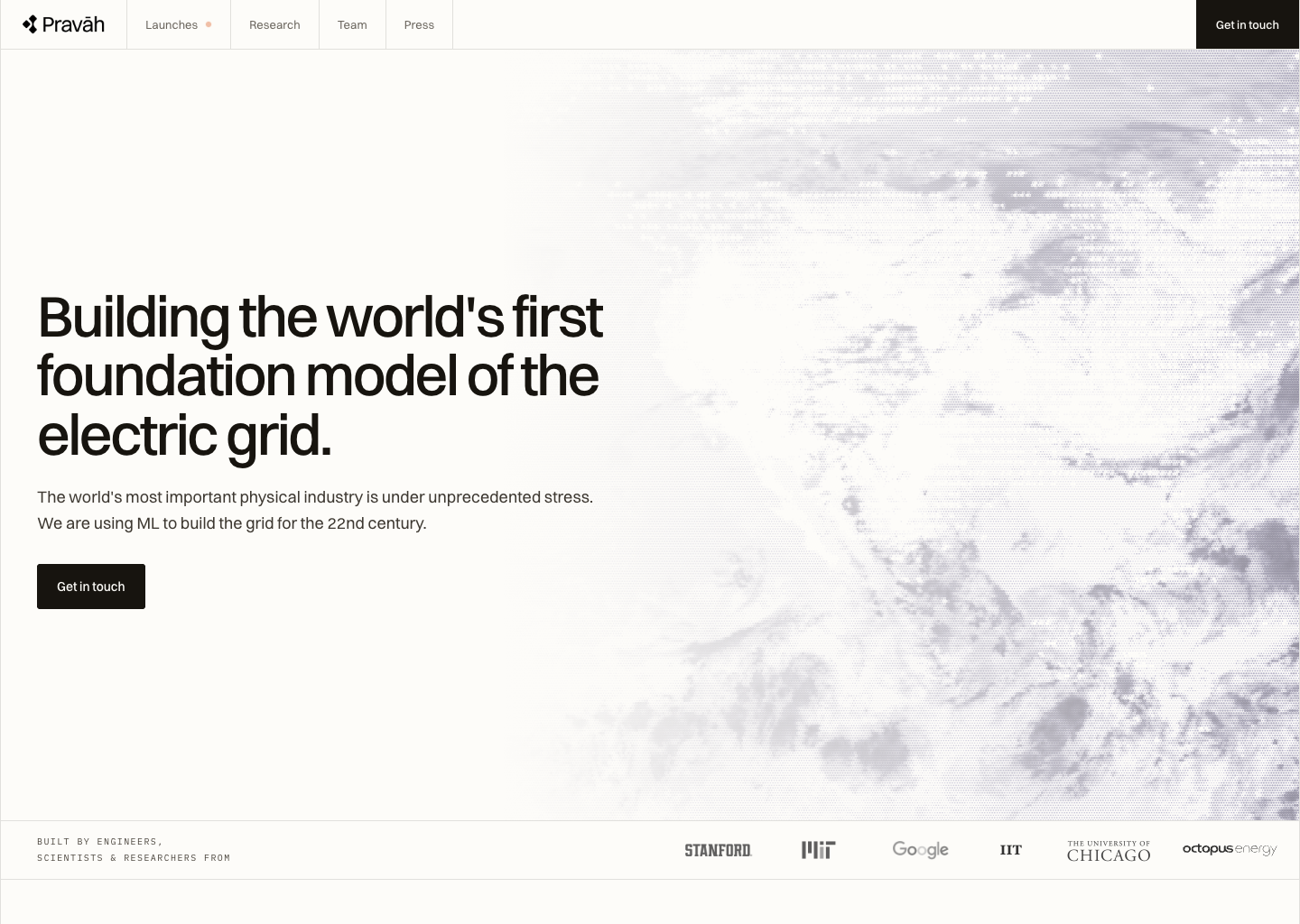 AI Engine for Grid Management | Pravāh — website design on Landdding